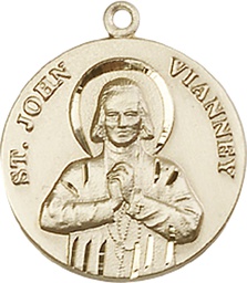 [2278KT] 14kt Gold Saint John Vianney Medal