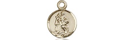 [2343KT] 14kt Gold Saint Christopher Medal