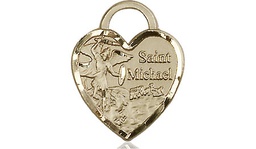 [3203KT] 14kt Gold Saint Michael the Archangel Medal