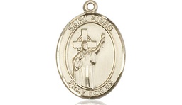 [8381KT] 14kt Gold Saint Aidan of Lindesfarne Medal