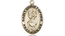 [3980KT] 14kt Gold Saint Christopher Medal
