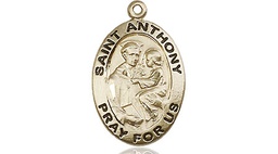 [3981KT] 14kt Gold Saint Anthony of Padua Medal