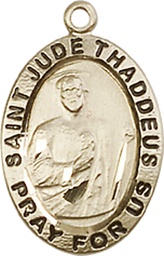[3983KT] 14kt Gold Saint Jude Medal
