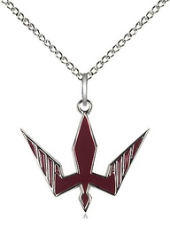 [6273RSS/18SS] Sterling Silver Holy Spirit Pendant on a 18 inch Sterling Silver Light Curb chain