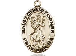 [4020KT] 14kt Gold Saint Christopher Medal