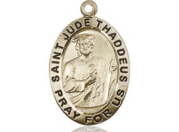 [4023KT] 14kt Gold Saint Jude Medal