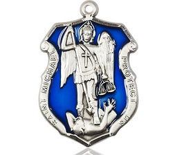 [6274ESS] Sterling Silver Saint Michael the Archangel Shield Medal