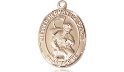 [8403KT] 14kt Gold Blessed Herman the Cripple Medal