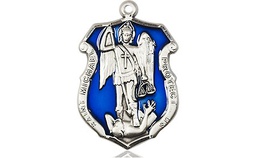 [6275ESS] Sterling Silver Saint Michael the Archangel Shield Medal