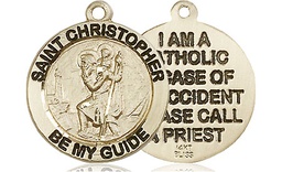 [4049KT] 14kt Gold Saint Christopher Medal