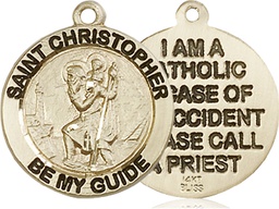 [4049KT] 14kt Gold Saint Christopher Medal