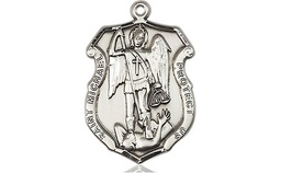 [6275SS] Sterling Silver Saint Michael the Archangel Shield Medal