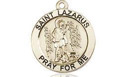 [4059KT] 14kt Gold Saint Lazarus Medal