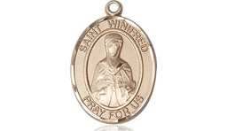 [8419KT] 14kt Gold Saint Winifred of Wales Medal