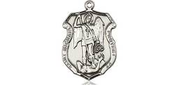 [6276SS] Sterling Silver Saint Michael the Archangel Shield Medal