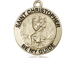 [4075KT] 14kt Gold Saint Christopher Medal