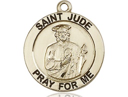 [4078KT] 14kt Gold Saint Jude Medal