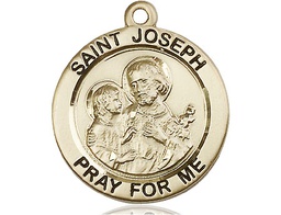 [4079KT] 14kt Gold Saint Joseph Medal