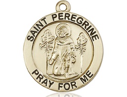 [4081KT] 14kt Gold Saint Peregrine Medal