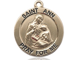 [4088KT] 14kt Gold Saint Ann Medal