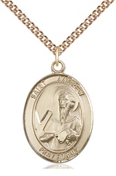 [7000GF/24GF] 14kt Gold Filled Saint Andrew the Apostle Pendant on a 24 inch Gold Filled Heavy Curb chain