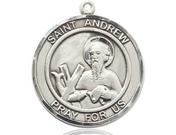 [7000RDSS] Sterling Silver Saint Andrew the Apostle Medal