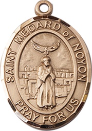 [8444KT] 14kt Gold Saint Medard of Noyon Medal