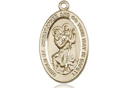 [4123CKT] 14kt Gold Saint Christopher Medal