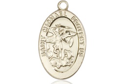 [4123RKT] 14kt Gold Saint Michael the Archangel Medal