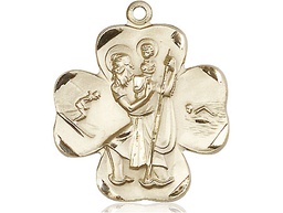 [4136KT] 14kt Gold Saint Christopher Medal