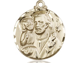 [4141KT] 14kt Gold Saint Joseph Medal