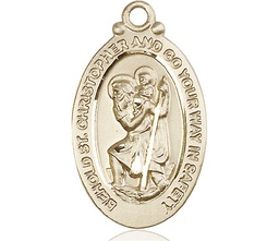 [4145CKT] 14kt Gold Saint Christopher Medal