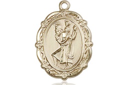 [4146CKT] 14kt Gold Saint Christopher Medal