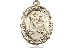 [4146RAKT] 14kt Gold Saint Raphael the Archangel Medal