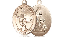 [8703KT] 14kt Gold Guardian Angel Soccer Medal