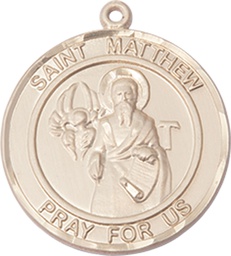 [7074RDGF] 14kt Gold Filled Saint Matthew the Apostle Medal