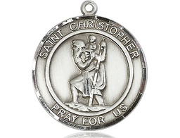 [7022RDSS] Sterling Silver Saint Christopher Medal