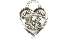 [3204SS] Sterling Silver Communion Heart Medal