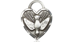 [3205SS] Sterling Silver Confirmation Heart Medal