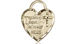 [3211GF] 14kt Gold Filled Lord Is My Shepherd Heart Medal