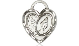 [3212SS] Sterling Silver Miraculous Heart Medal