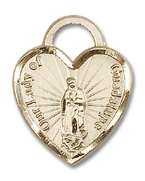 [3409GF] 14kt Gold Filled Our Lady of Guadalupe Heart Medal