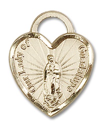 [3409GF] 14kt Gold Filled Our Lady of Guadalupe Heart Medal