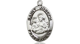 [3984SSY] Sterling Silver Saint Joseph Medal - With Box
