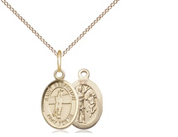 [9186GF/18GF] 14kt Gold Filled Saint Sebastian Volleyball Pendant on a 18 inch Gold Filled Light Curb chain
