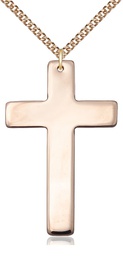[5735GF/24GF] 14kt Gold Filled Cross Pendant on a 24 inch Gold Filled Heavy Curb chain