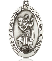 [5851SS] Sterling Silver Saint Christopher Medal