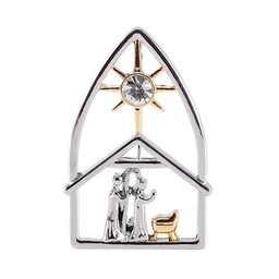 [RO-13389] 1.5&quot;H Nativity Pin - Carded - Christmas
