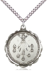 [5897SS/24SS] Sterling Silver Seven Gifts Pendant on a 24 inch Sterling Silver Heavy Curb chain