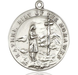 [5898SS] Sterling Silver Saint Kateri Medal